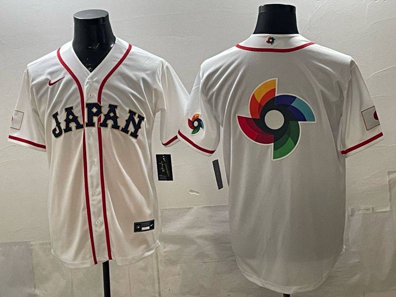 Men 2026 World Cub Japan Blank White Game Nike MLB Jersey style 008->->MLB Jersey